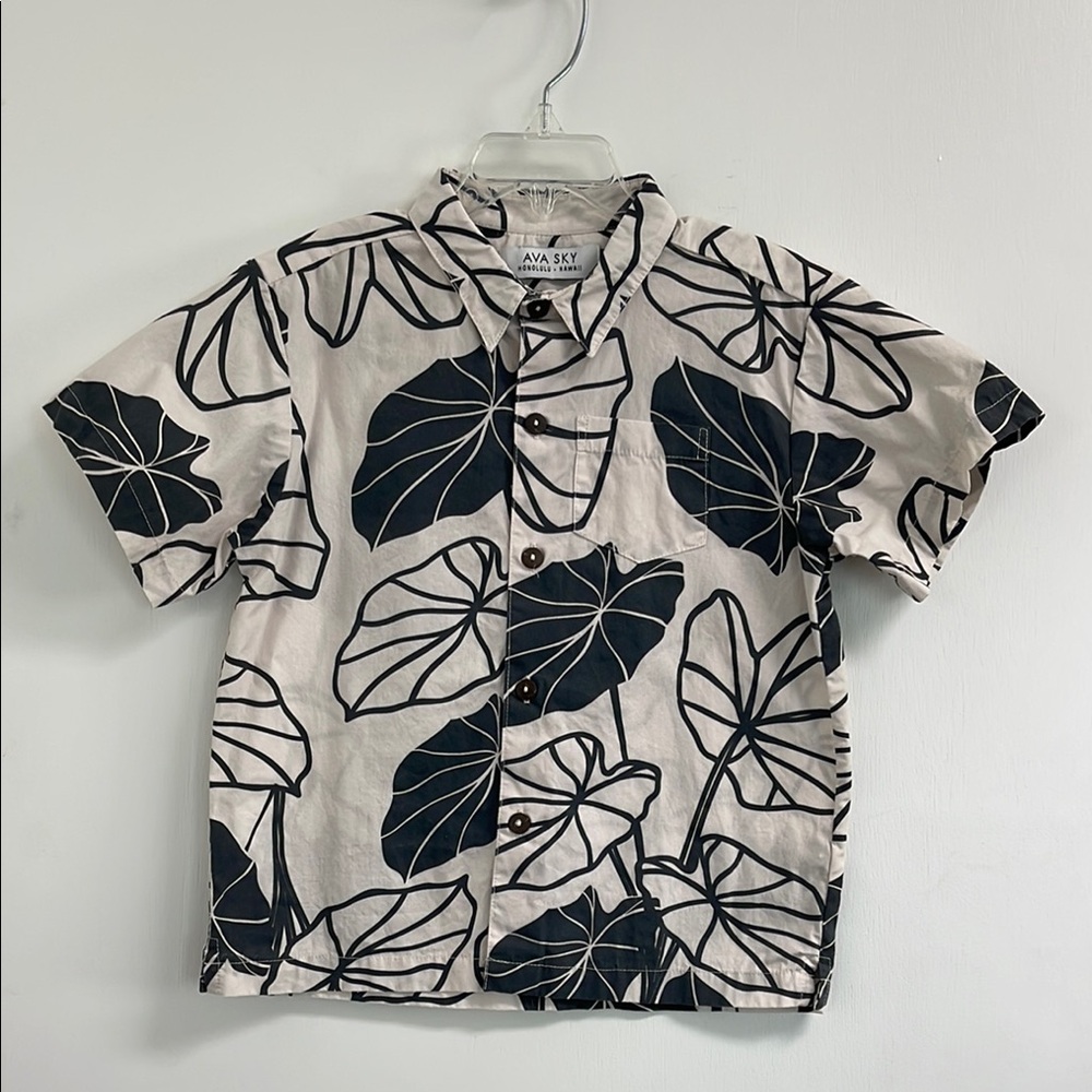 Ava Sky Black and Cream Patterned Shirt